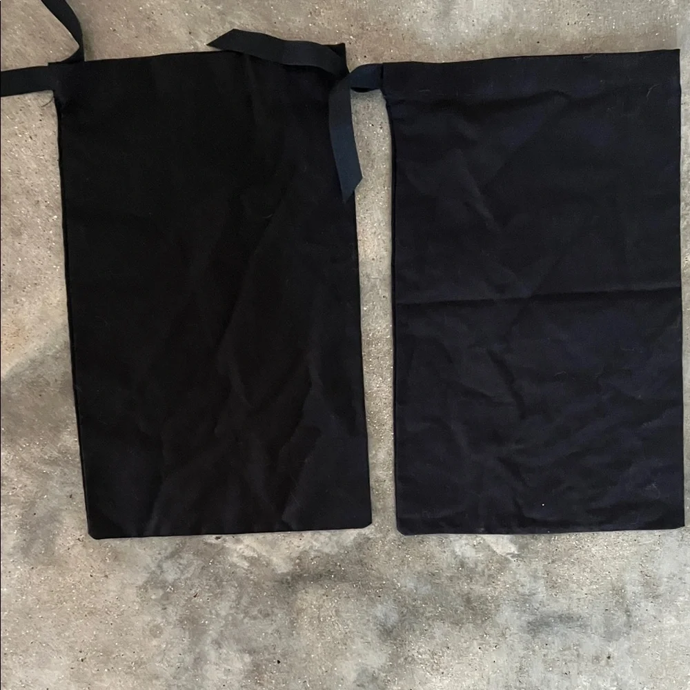 Authentic CHANEL Black Logo Drawstring Dust Bags (Pair)